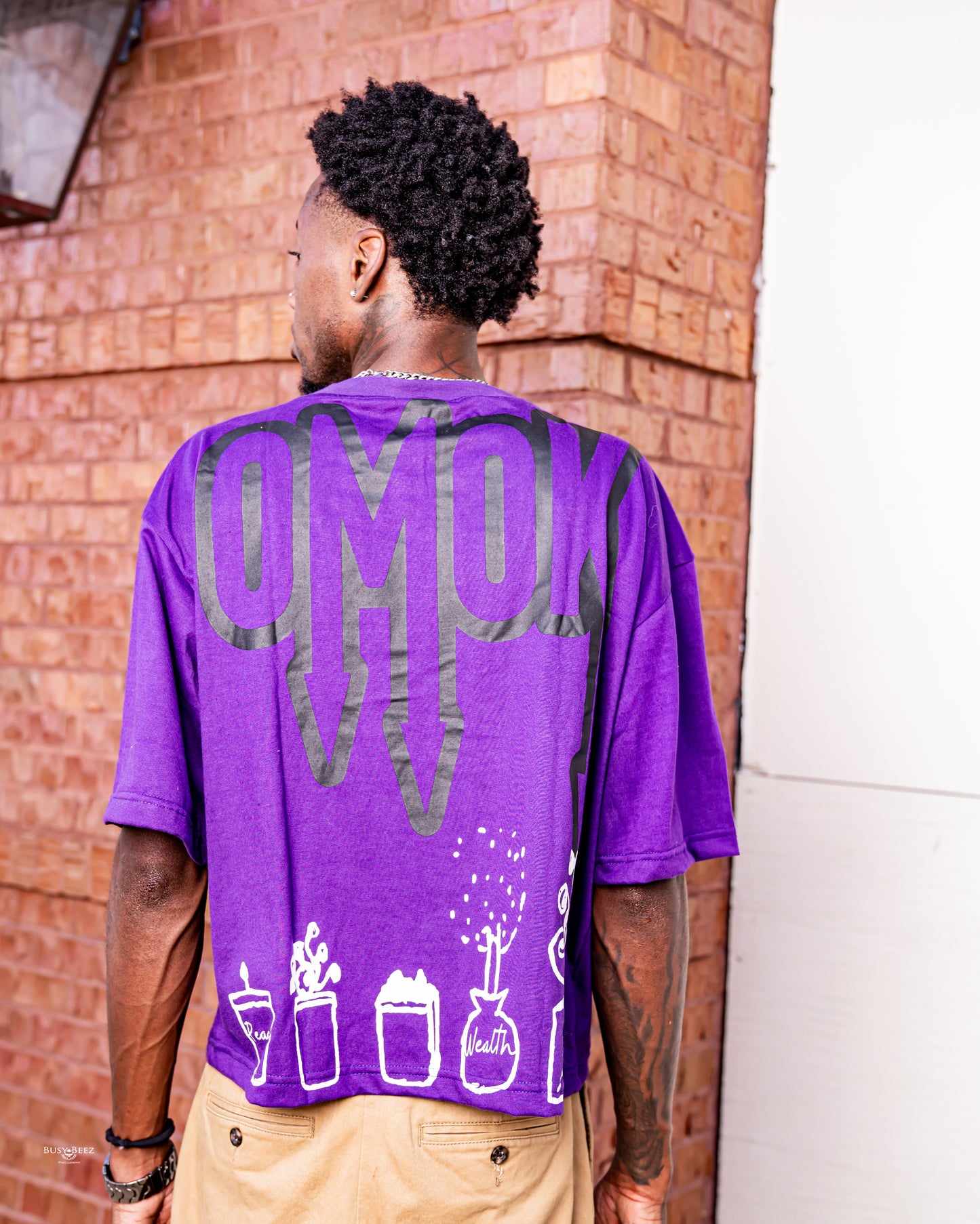 OMOK Crop Fit Tee "Seeds" (Purple)