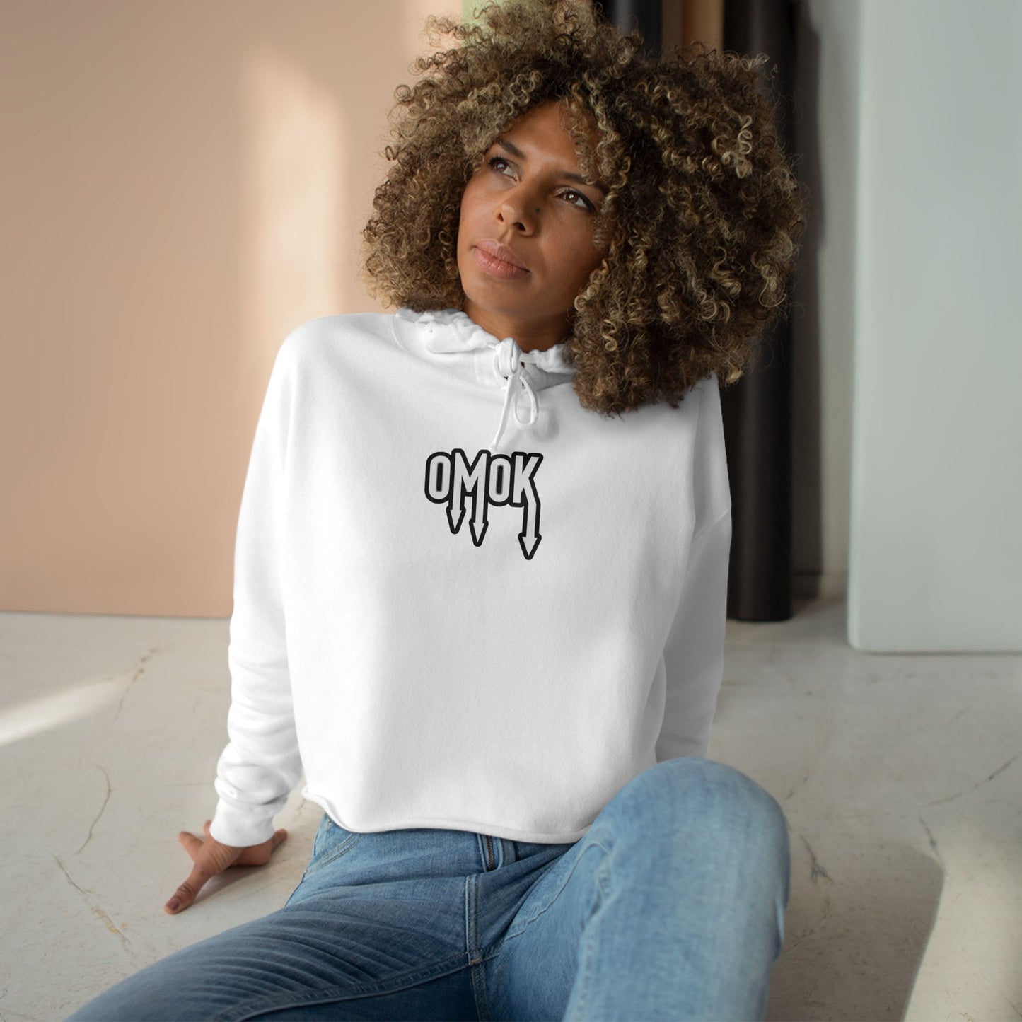 Omok Logo Crop Hoodie