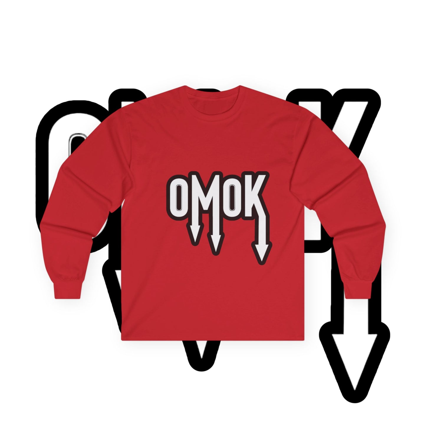 Unisex Ultra Cotton Long Sleeve Tee - 'OMOK' Graphic Shirt for Casual Style