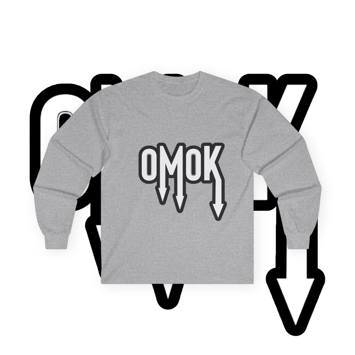Unisex Ultra Cotton Long Sleeve Tee - 'OMOK' Graphic Shirt for Casual Style