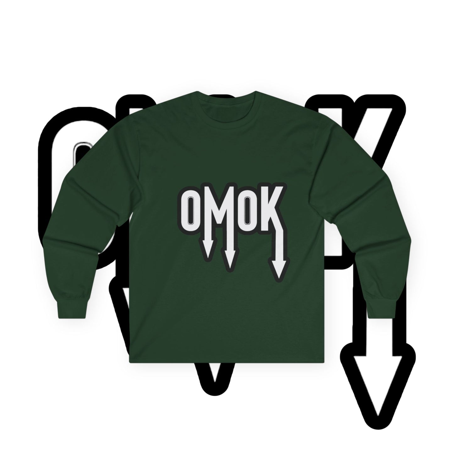 Unisex Ultra Cotton Long Sleeve Tee - 'OMOK' Graphic Shirt for Casual Style