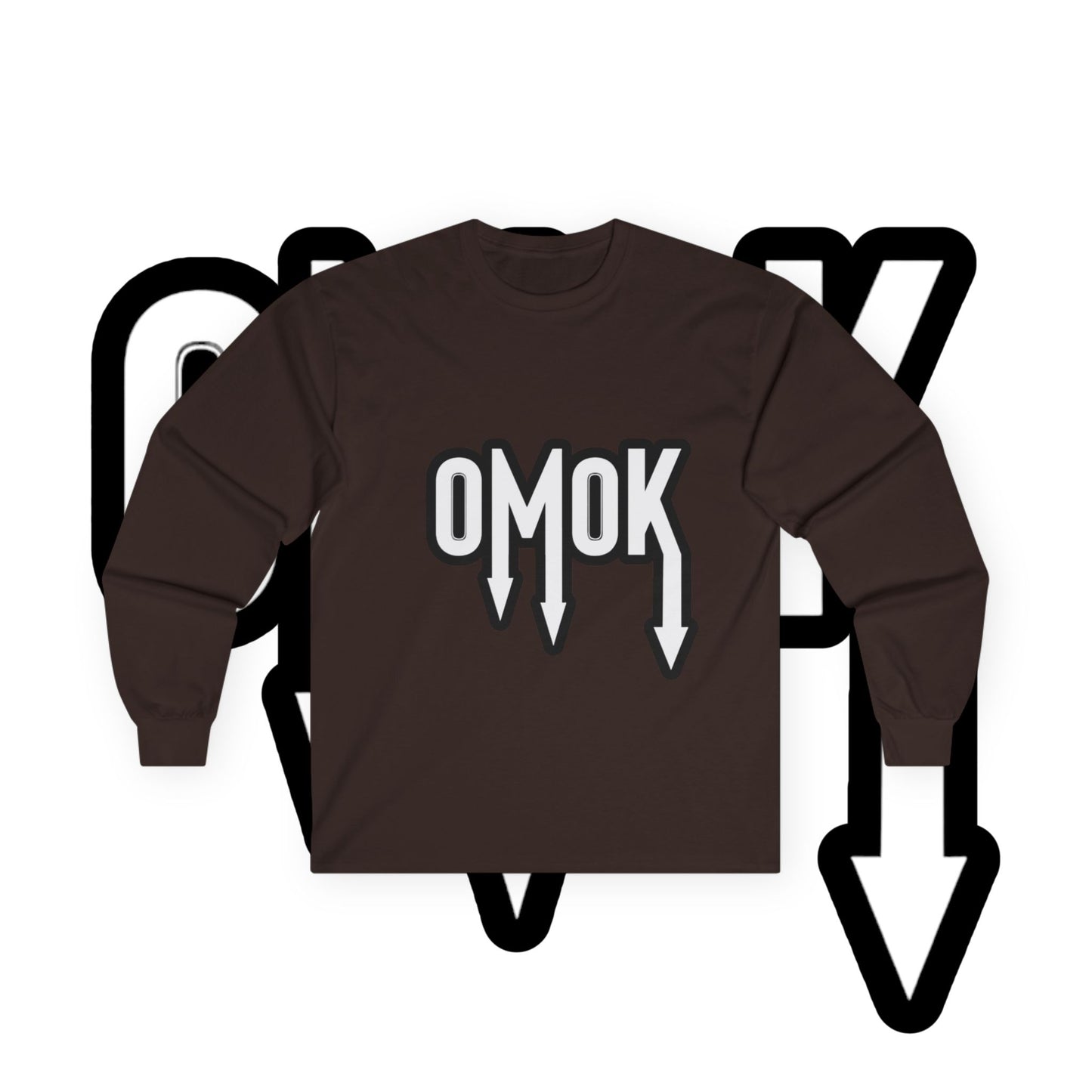Unisex Ultra Cotton Long Sleeve Tee - 'OMOK' Graphic Shirt for Casual Style