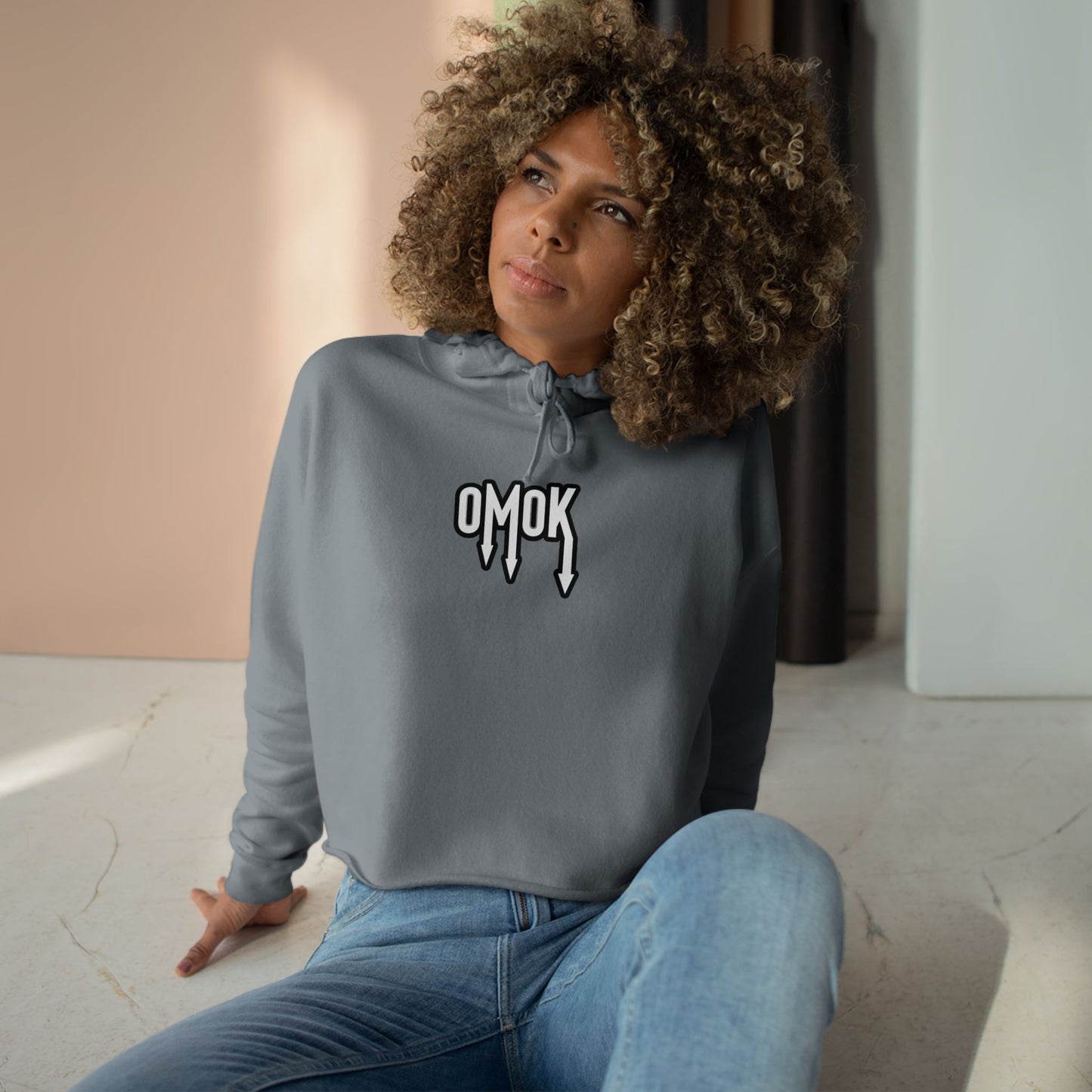 Omok Logo Crop Hoodie