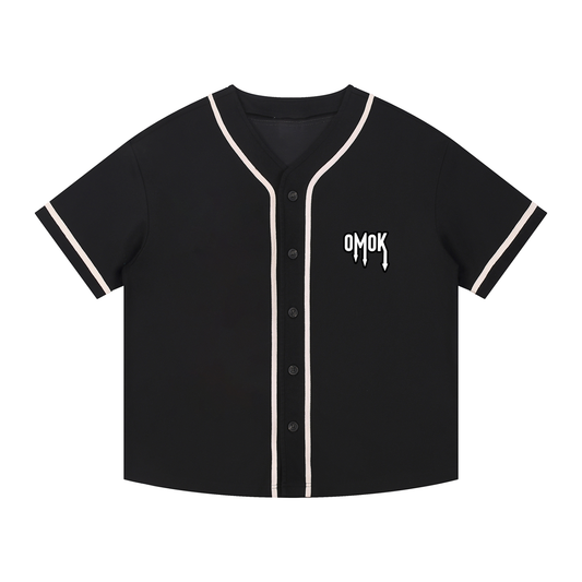 Contrast Piped Button-Up Jersey