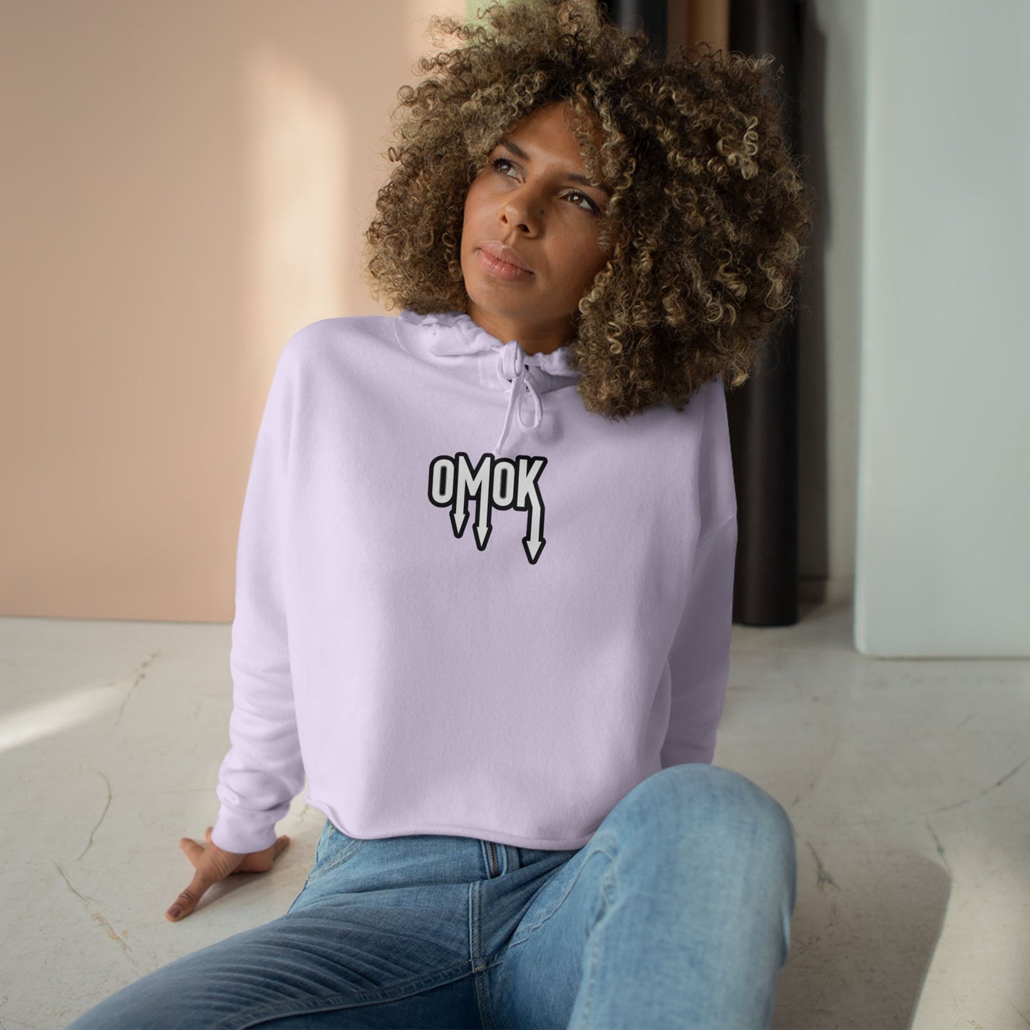 Omok Logo Crop Hoodie