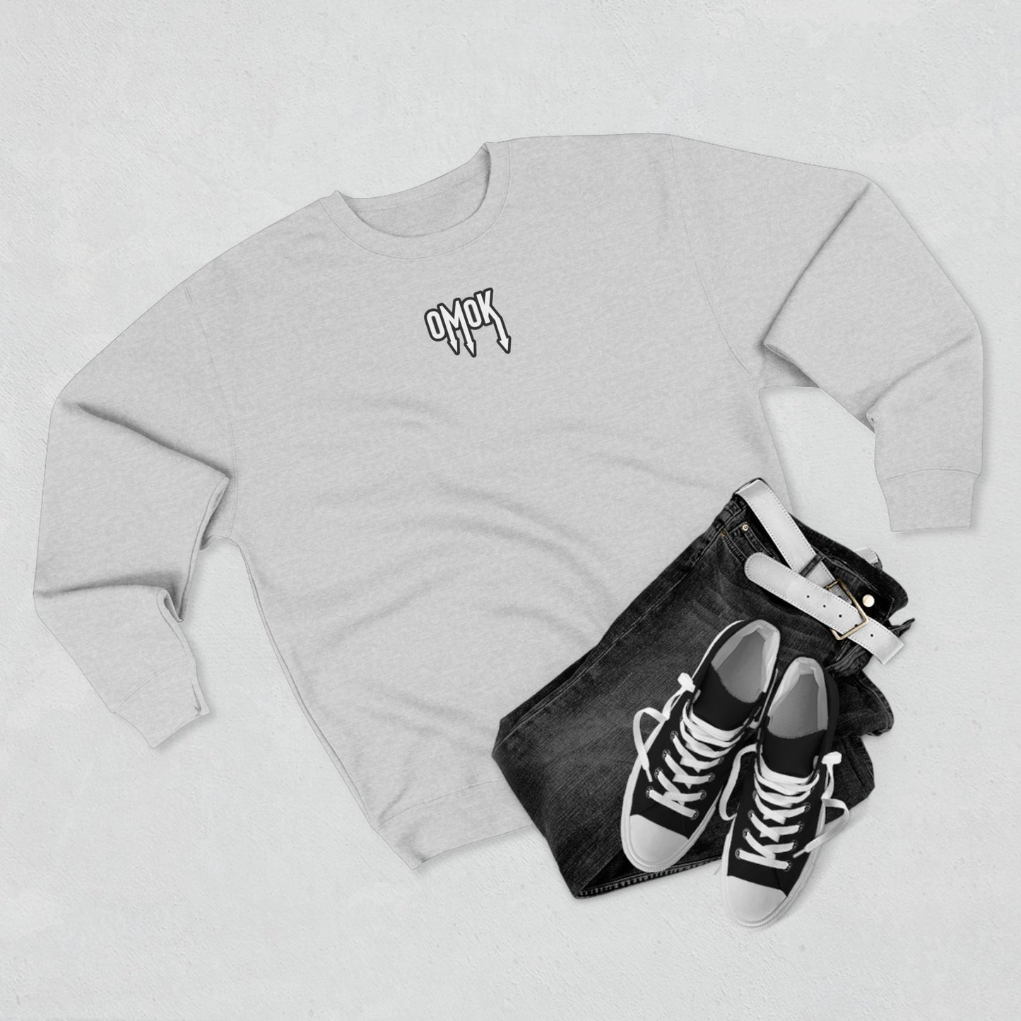 Cozy Unisex Crewneck Sweatshirt - 'OMOK' Design for Everyday Style