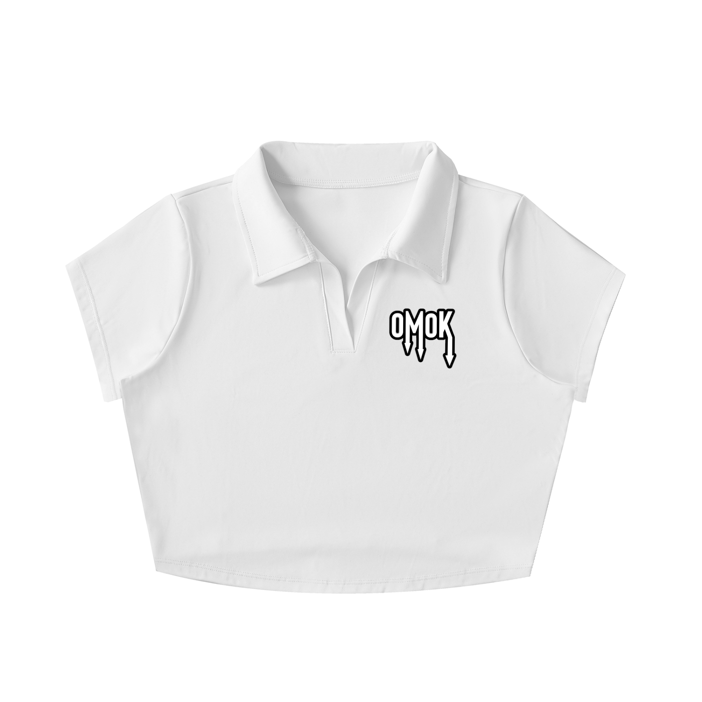 V-Neck Lapel Crop Top