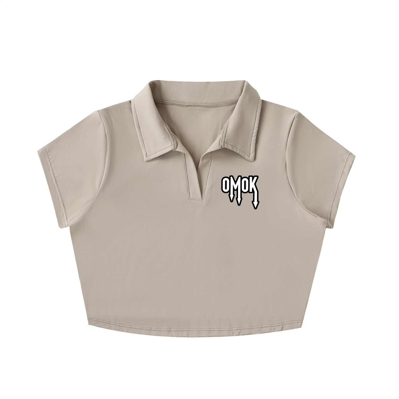 V-Neck Lapel Crop Top