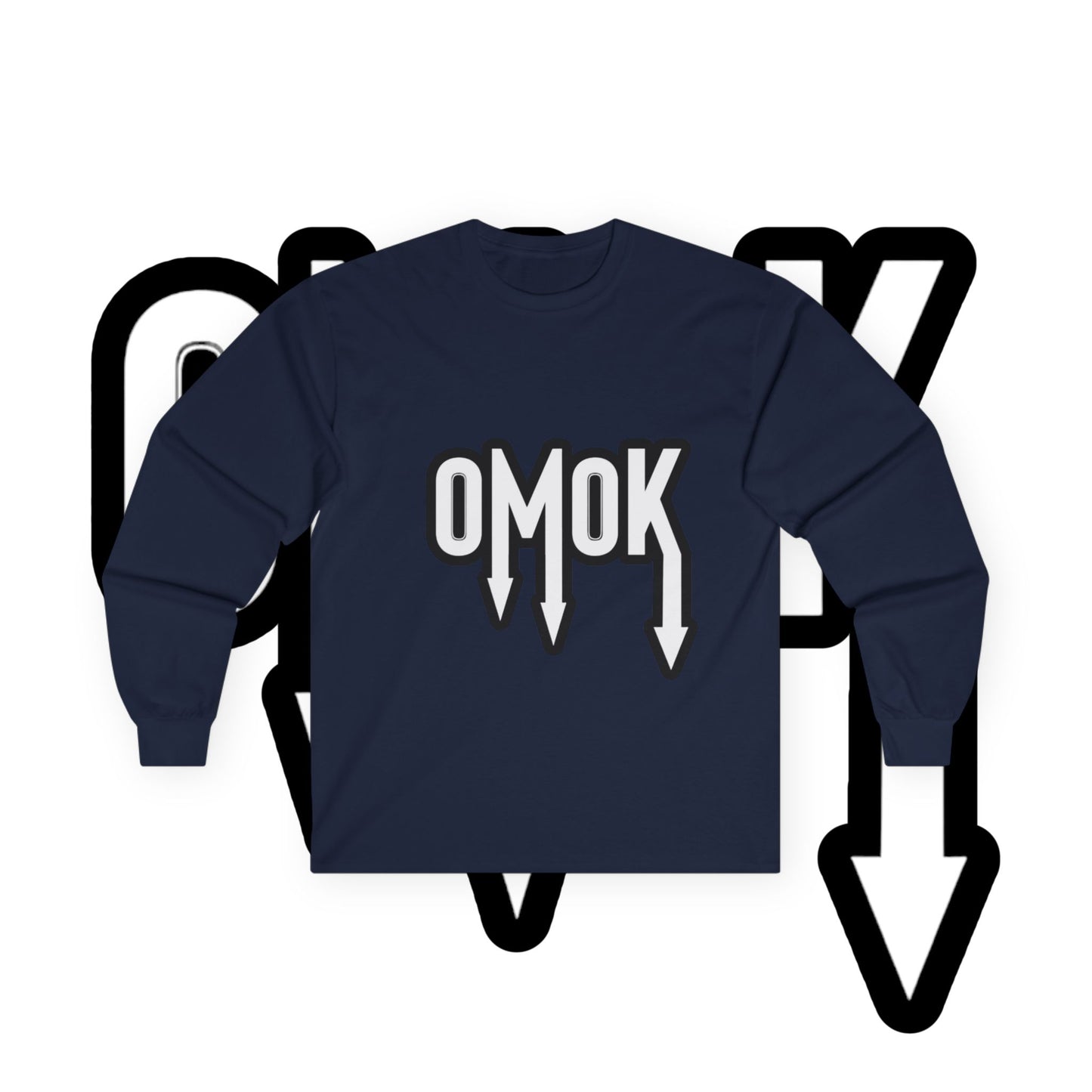 Unisex Ultra Cotton Long Sleeve Tee - 'OMOK' Graphic Shirt for Casual Style