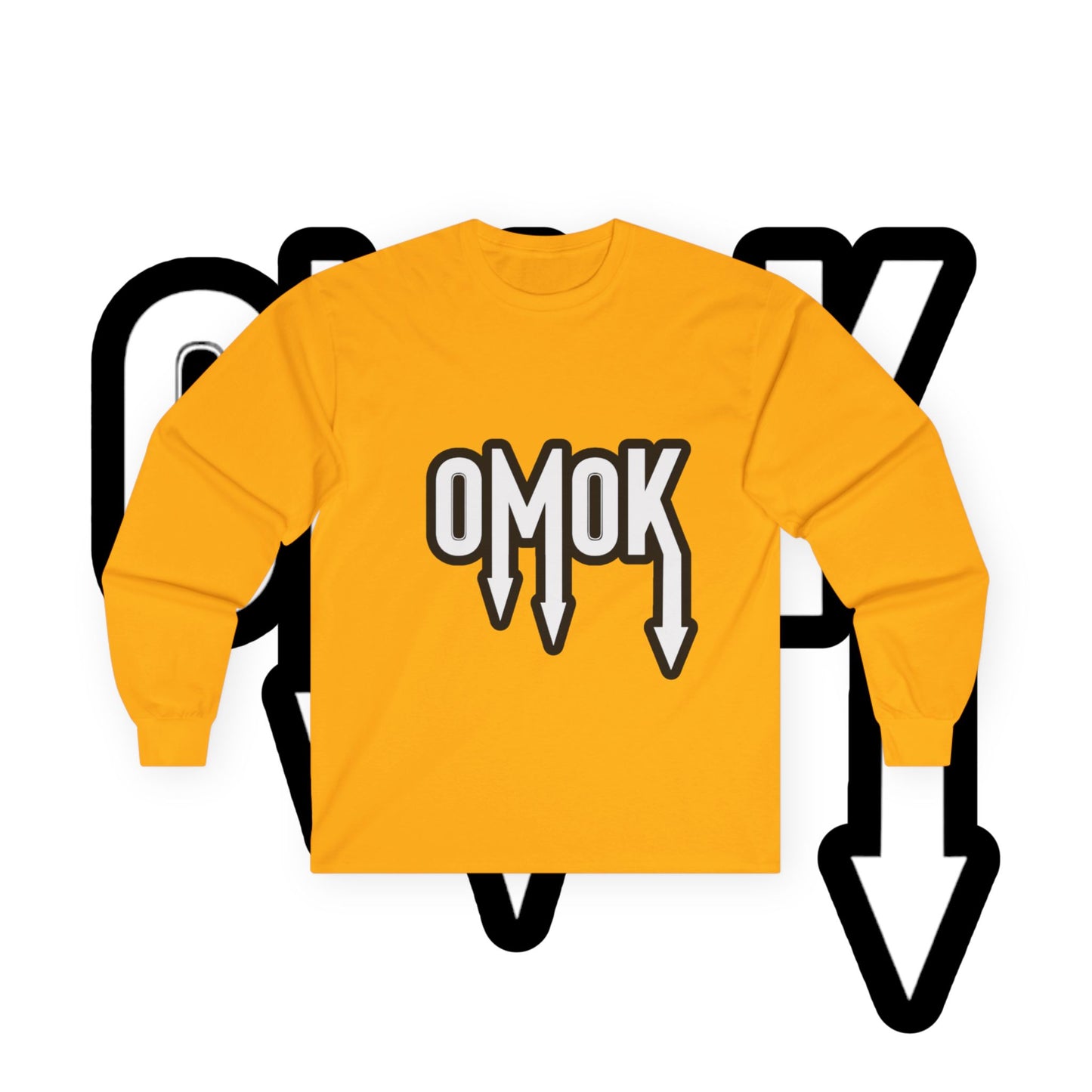 Unisex Ultra Cotton Long Sleeve Tee - 'OMOK' Graphic Shirt for Casual Style