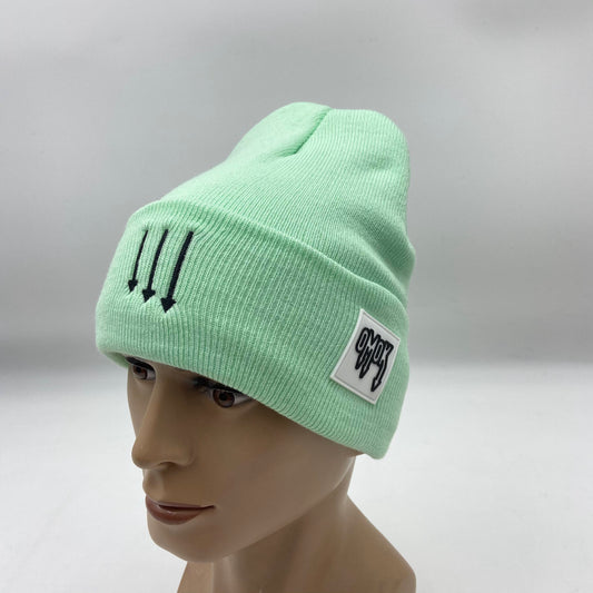 Satin Lined Rubber Patch OMOK Beanie - Mint