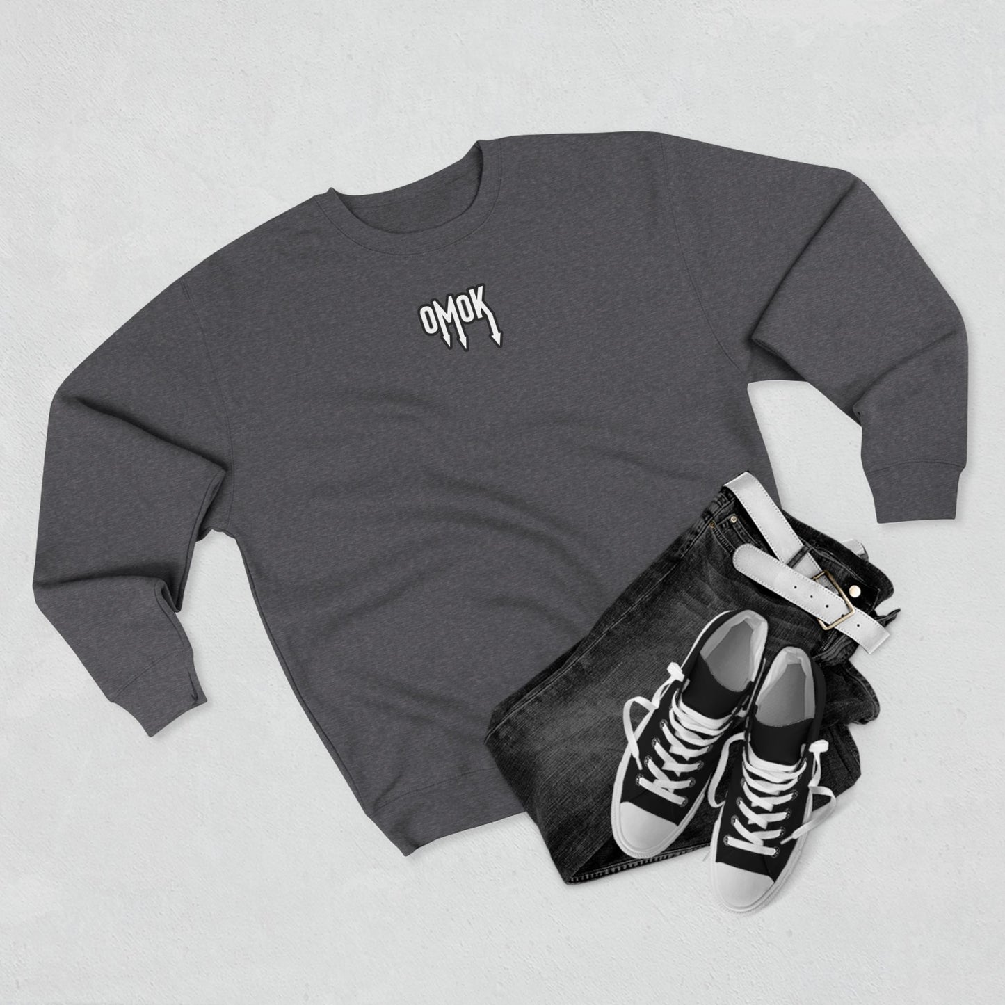 Cozy Unisex Crewneck Sweatshirt - 'OMOK' Design for Everyday Style