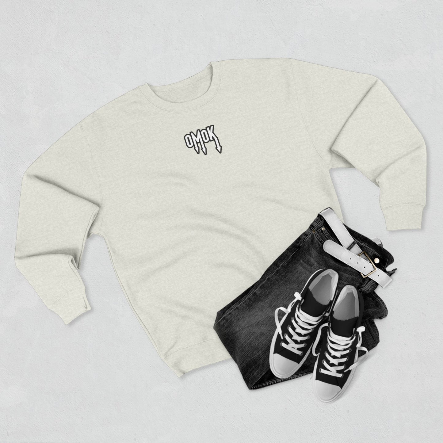 Cozy Unisex Crewneck Sweatshirt - 'OMOK' Design for Everyday Style
