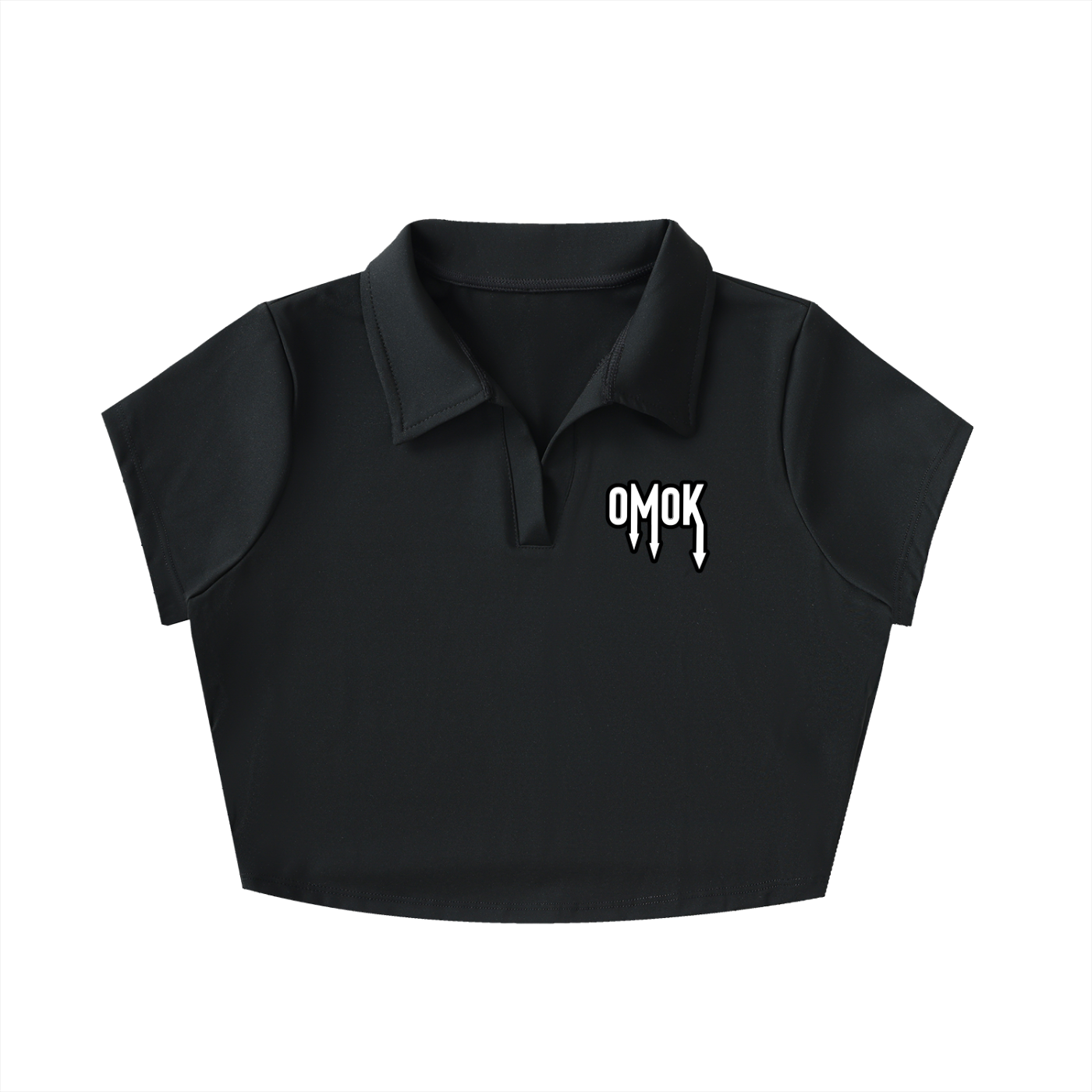 V-Neck Lapel Crop Top