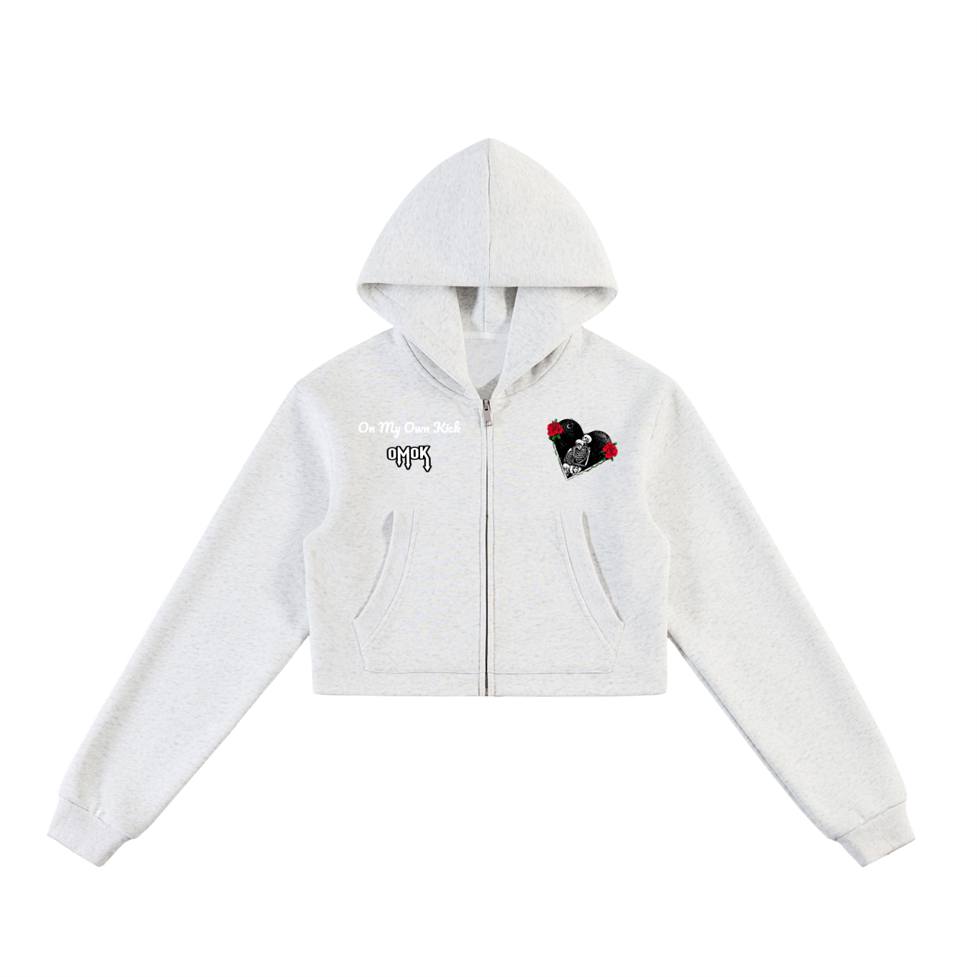 Essential Cropped Zip-Up Hoodie