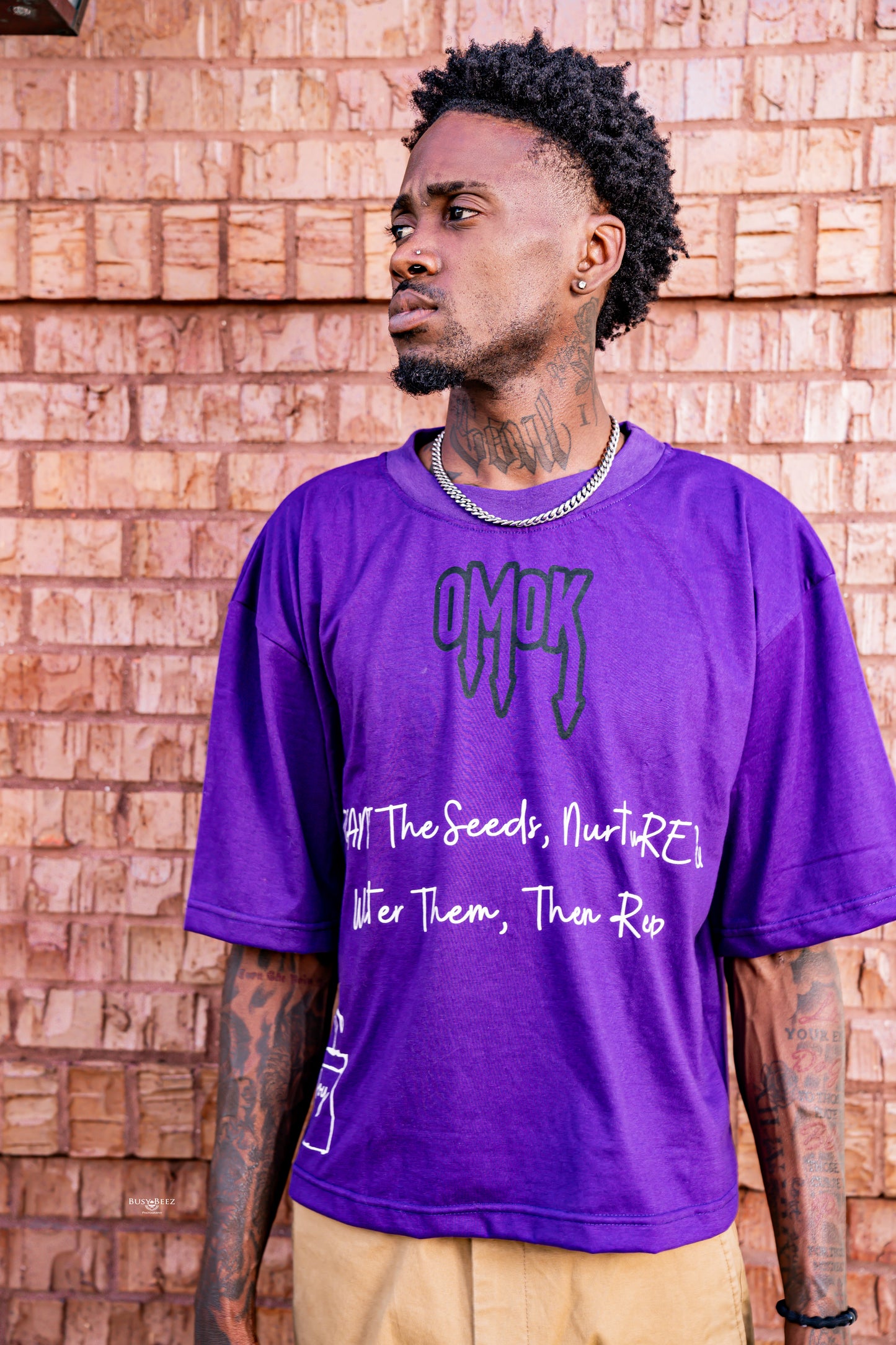 OMOK Crop Fit Tee "Seeds" (Purple)