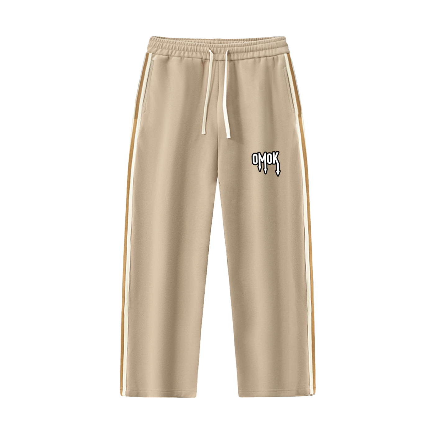 Contrast Side-Stripe Straight-Leg  Pants