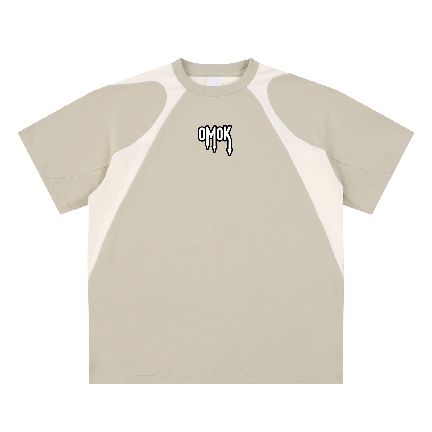 Contrast Panel Cotton T-Shirt