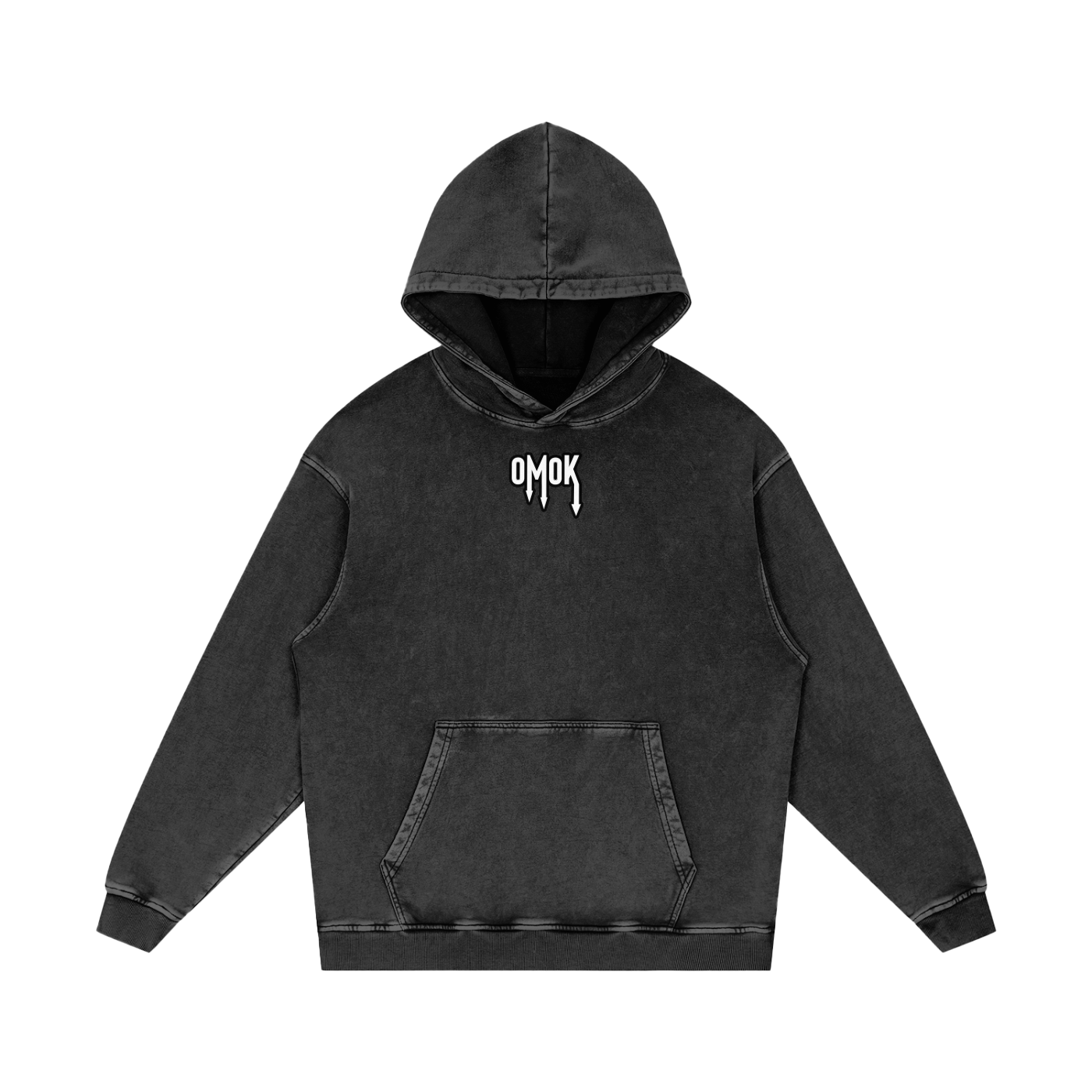 Snow Washed Loose Cotton Hoodie