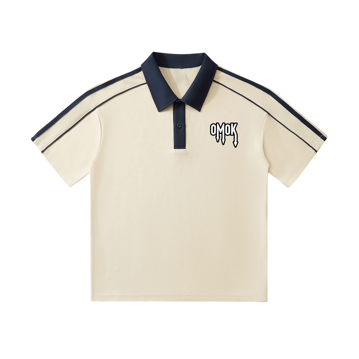 Contrast Collar Short-Sleeve Polo Shirt