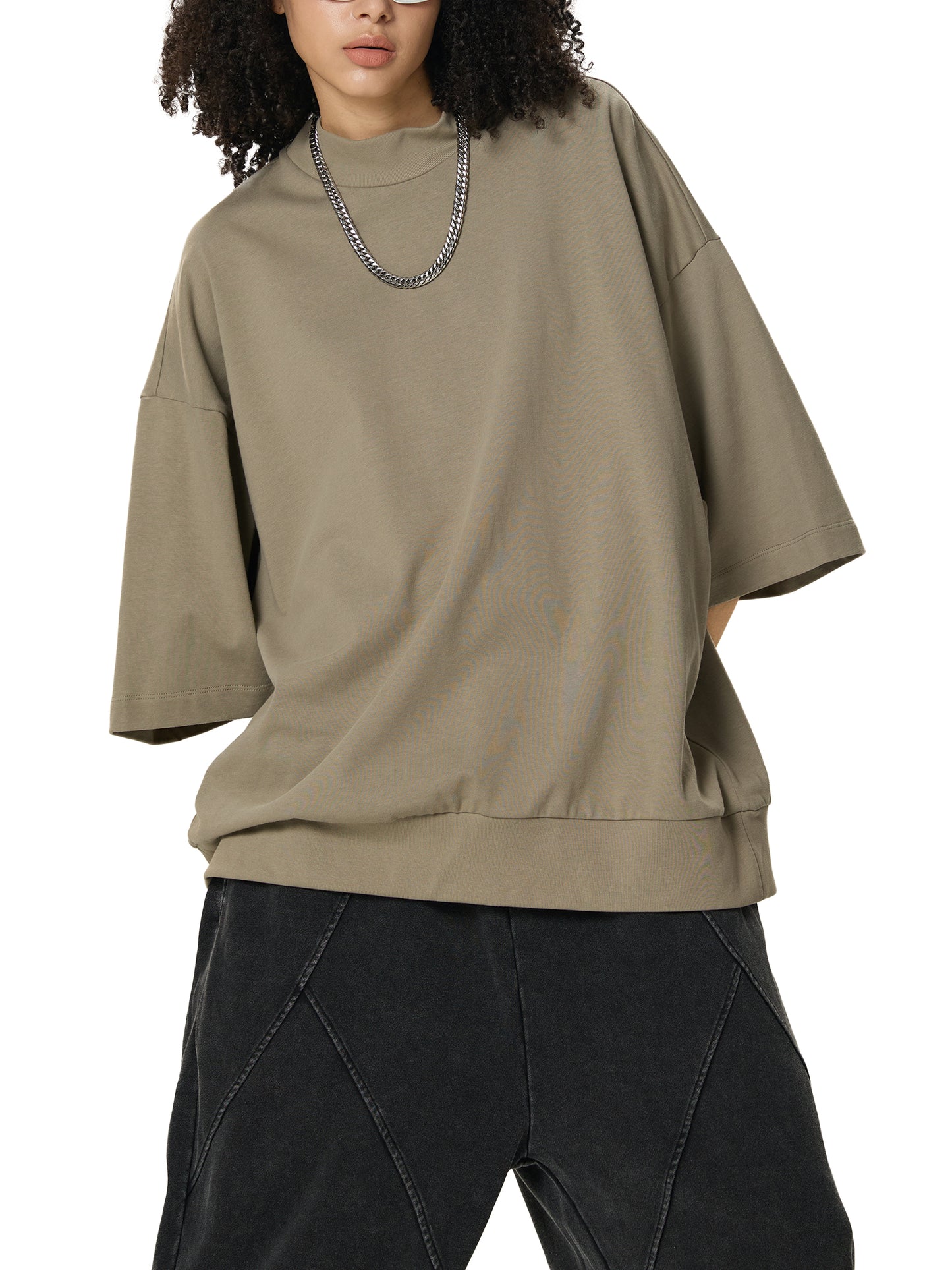 Heavyweight Oversized Mock Neck T-shirt